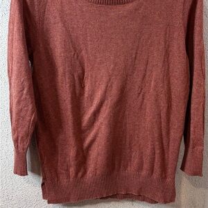 LOFT Women's Brick Red Crew Neck Sweater